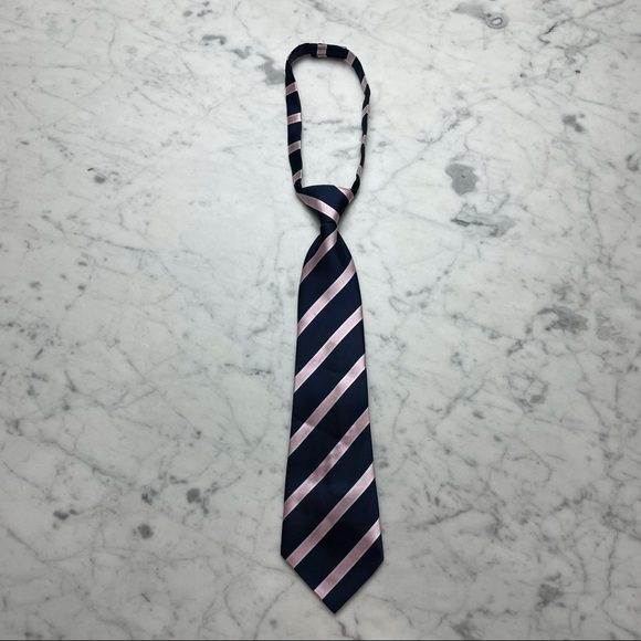 Gymboree Other - Gymboree Navy Blue Pink Striped Velcro Boys Neck Tie